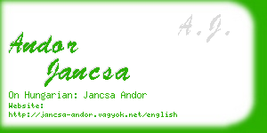 andor jancsa business card